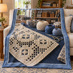 Hardanger Whitework Studio Fleece Throw Blanket with original printed optical 3D artwork