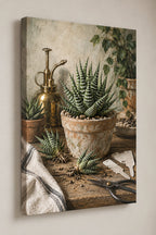 Haworthia Plant Swap Canvas Wall Art with printed dimensional artwork