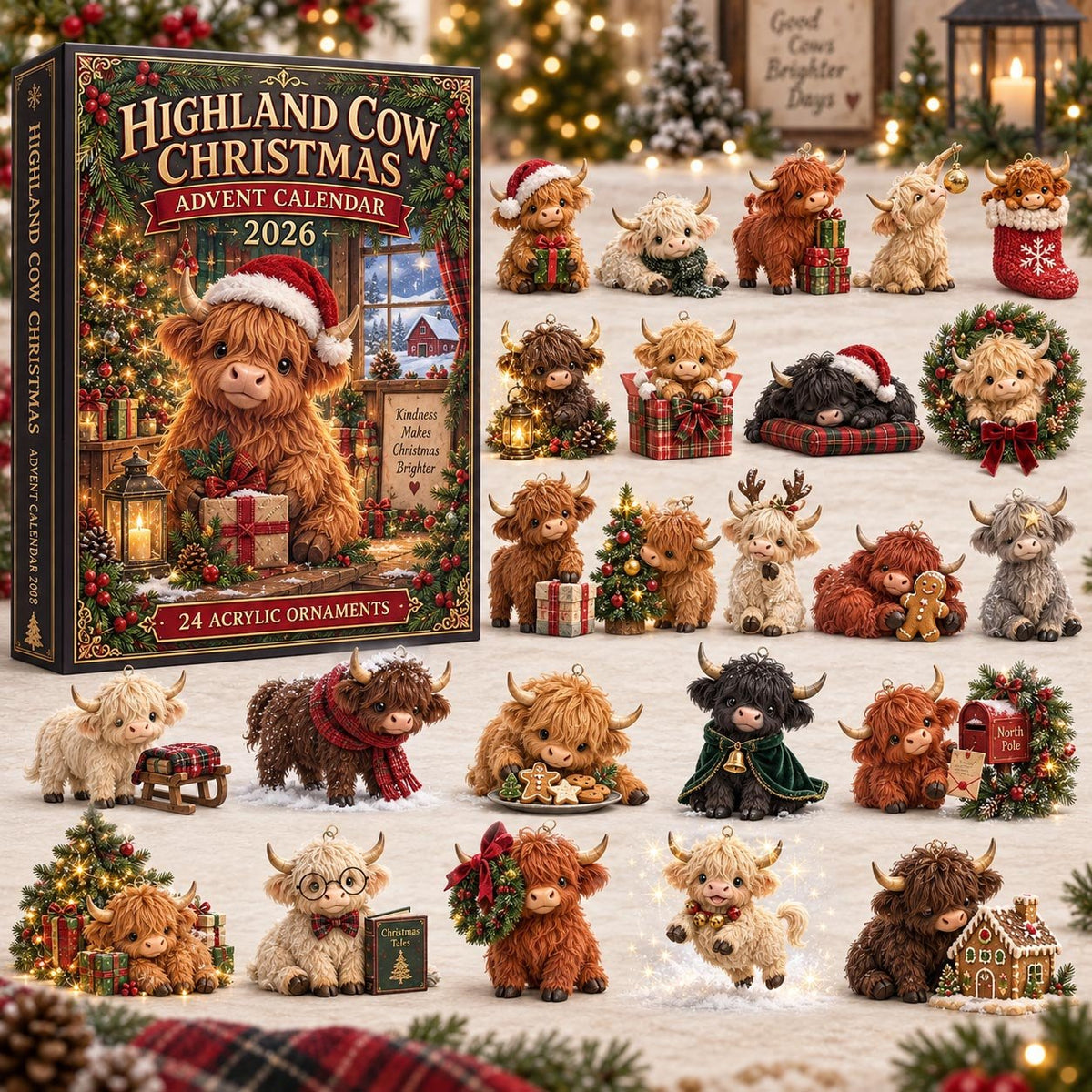 Highland Cow Christmas advent calendar