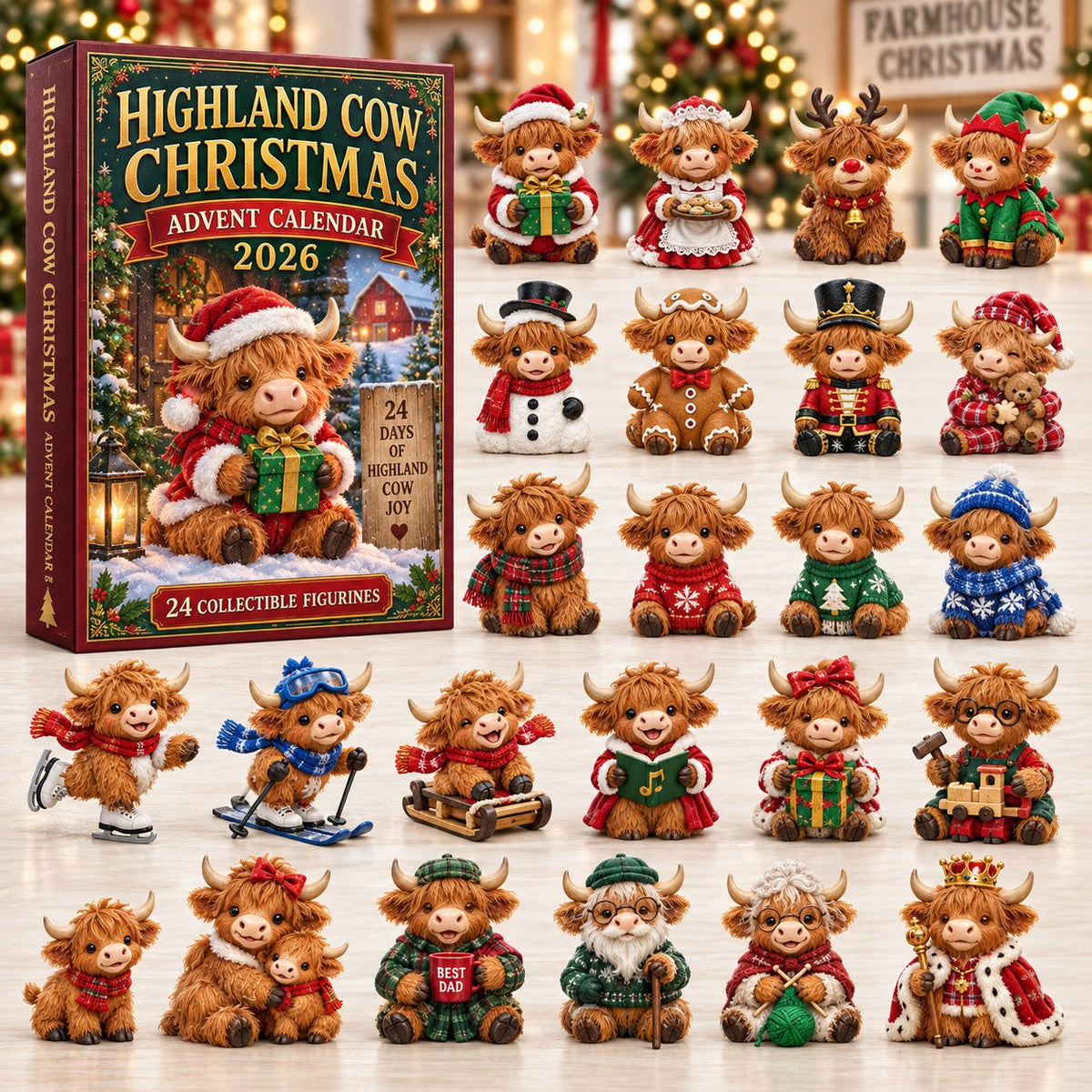 Highland Cow Christmas advent calendar