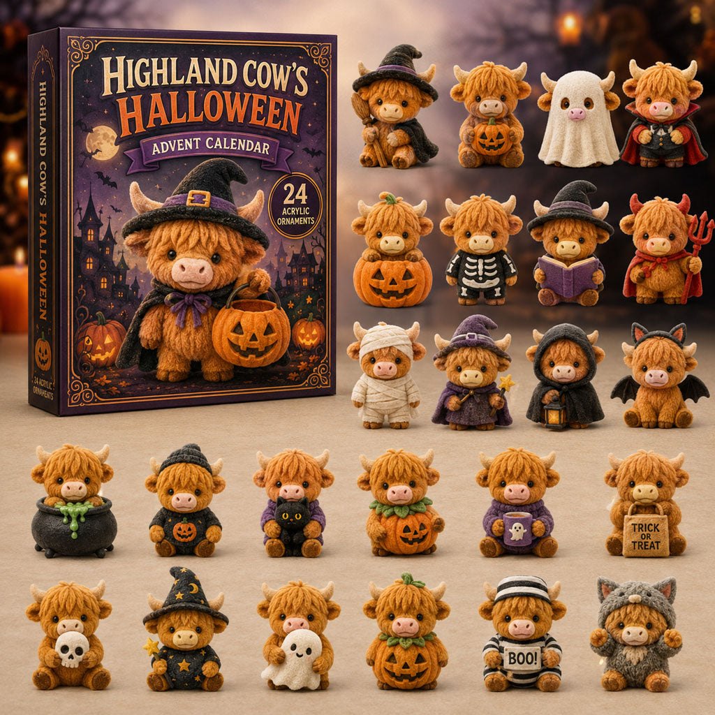 Highland Cow Halloween advent calendar