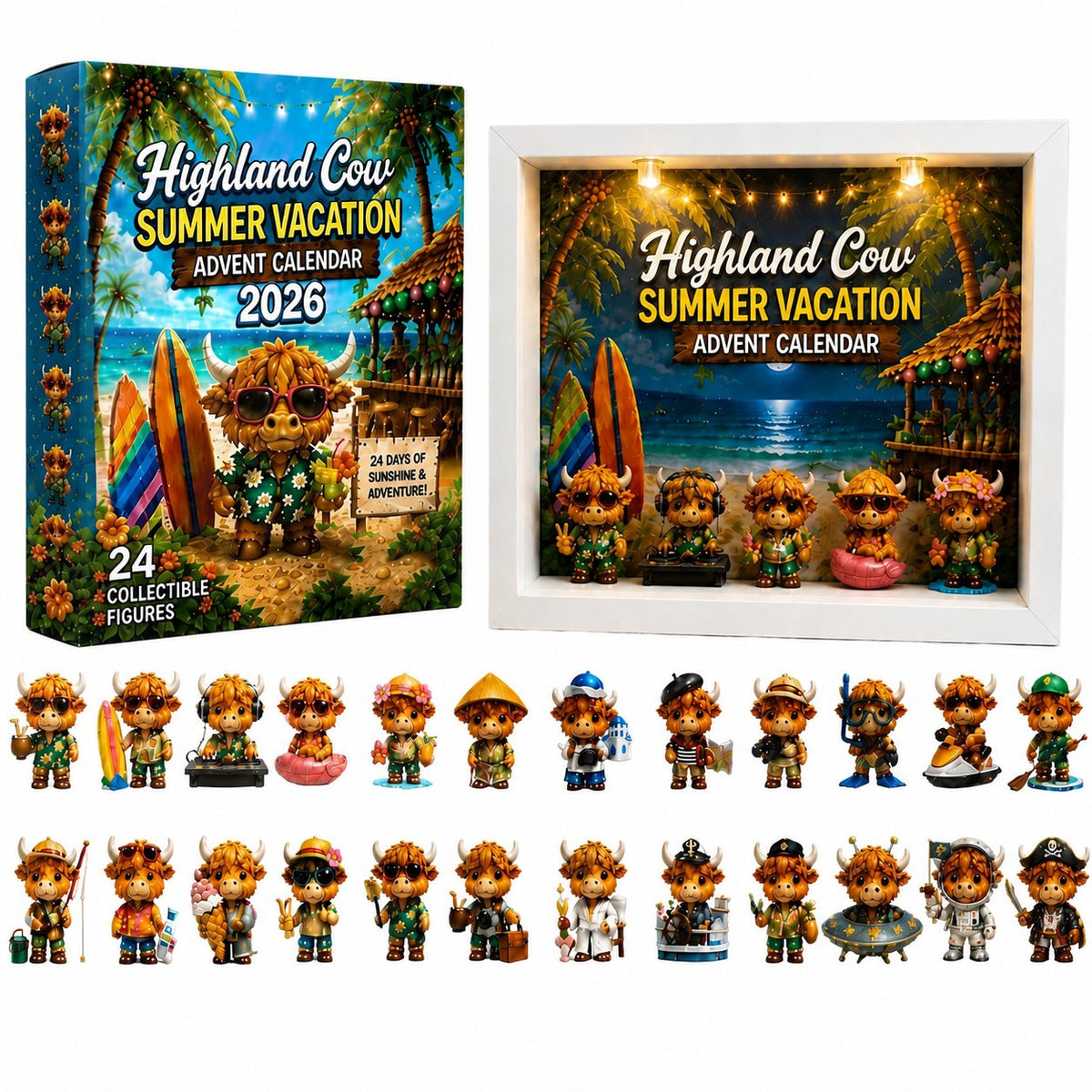 Highland Cow Summer Vacation advent calendar