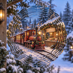 Holiday Train Holiday Market Wind Spinner with printed 3D winter depth