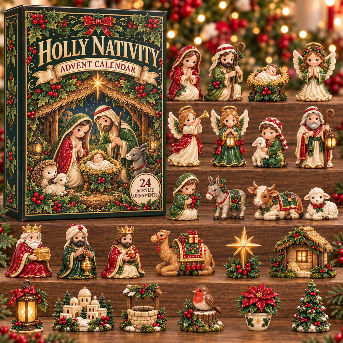 Holly Nativity advent calendar