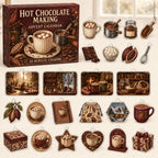 Hot Chocolate Making advent calendar box with24 kitchen-themed printed acrylic charms
