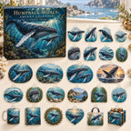 Humpback Whale advent calendar box and24 themed flat printed acrylic charms