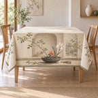 Ikebana Botanical Alcove Tablecloth with original printed optical 3D artwork