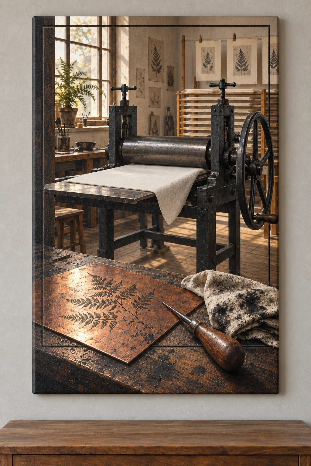 Intaglio Print Studio Stretched Canvas Wall Art with original printed optical 3D artwork