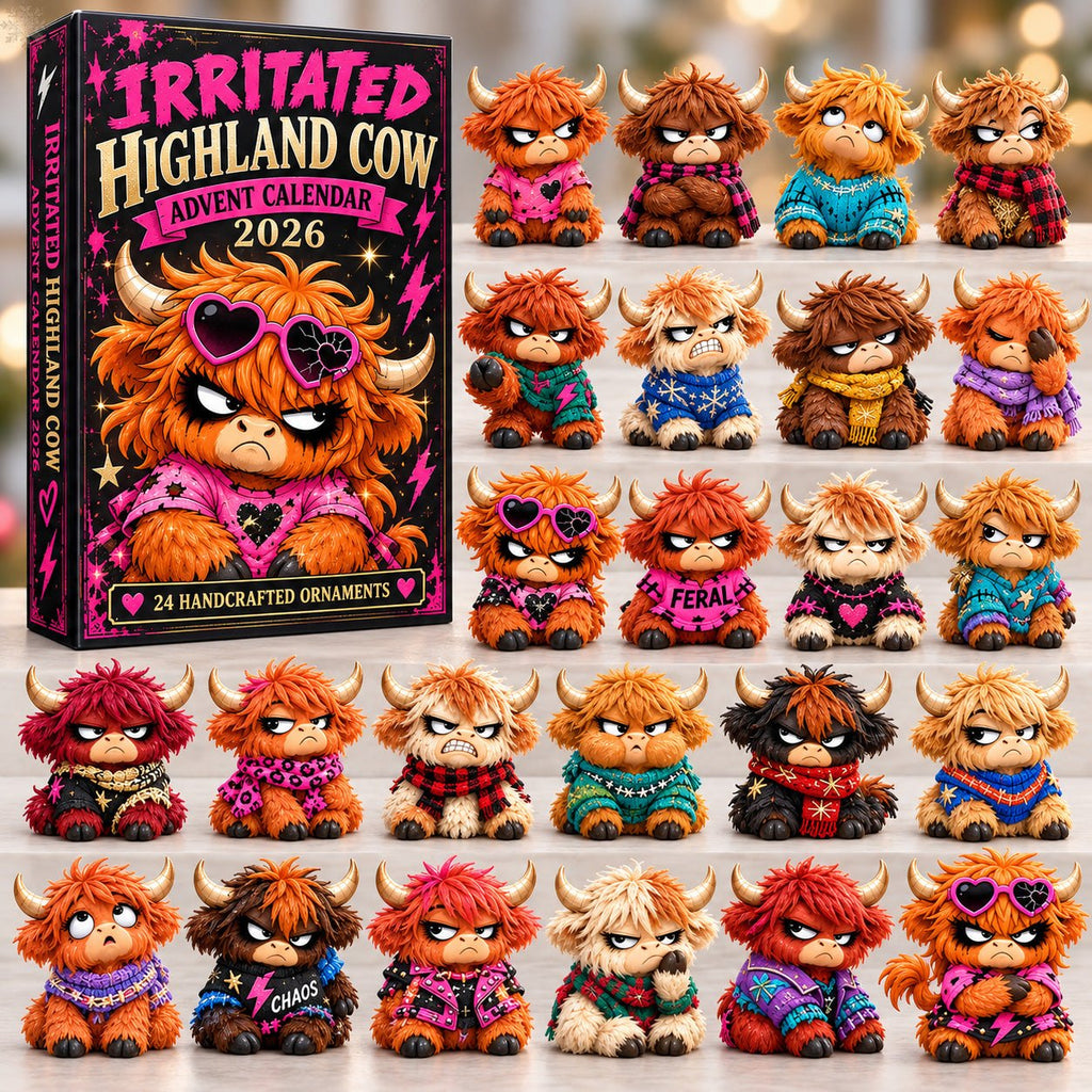 Irritated Highland Cow advent calendar