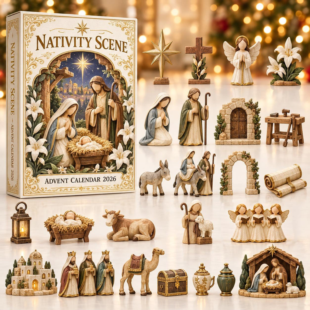 Ivory Nativity Scene advent calendar
