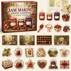 Jam Making advent calendar box with24 kitchen-themed printed acrylic charms