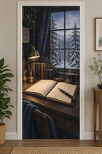 Journal Keeper Winter Chapter Fabric Door Cover with printed dimensional artwork