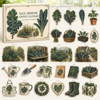 Kale Growing advent calendar box with 24 themed printed acrylic charms