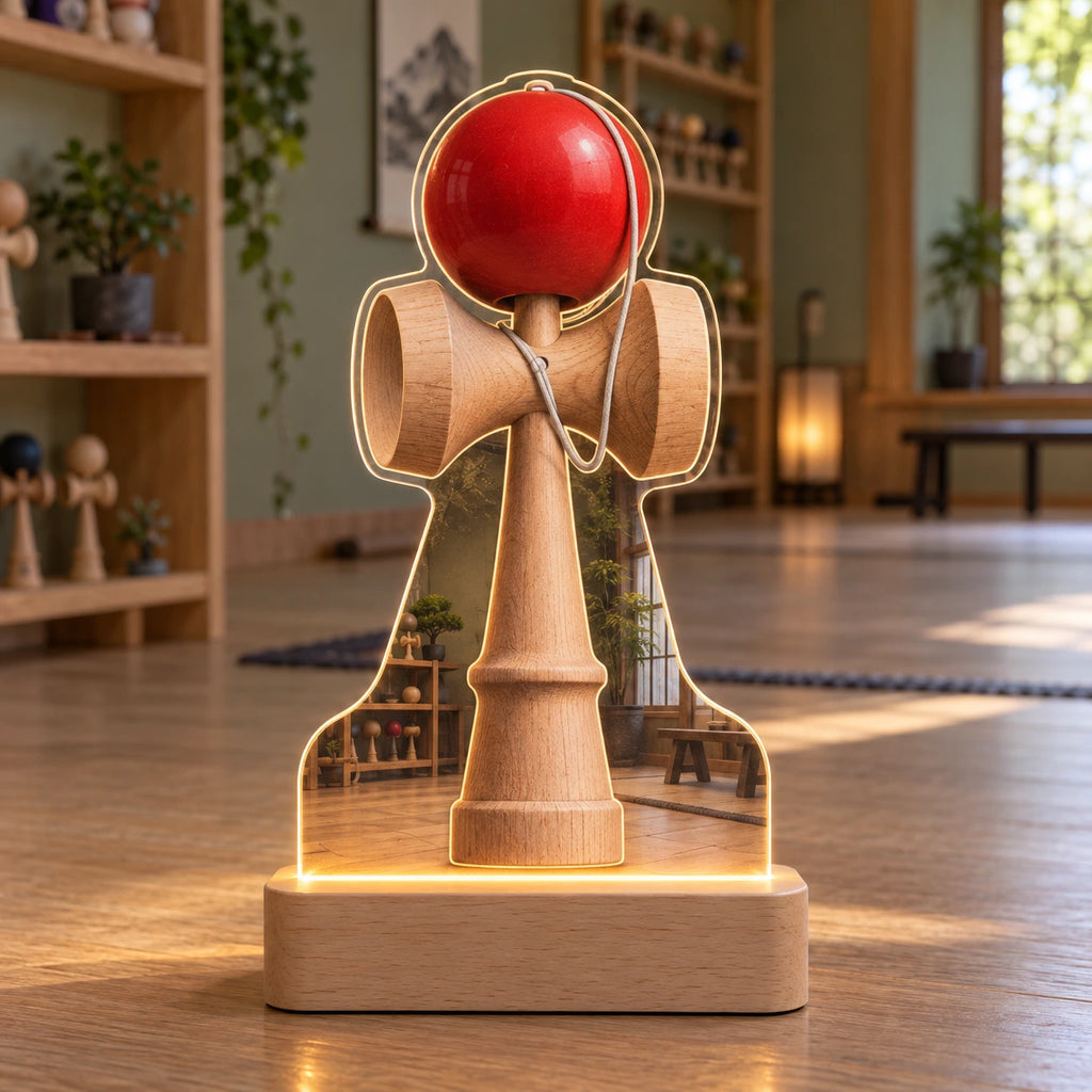 Kendama Balance Studio Acrylic Night Light with original printed optical 3D artwork