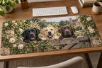 Labrador Retriever Garden Gate Desk Mat with printed dimensional artwork