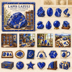 Lapis Lazuli advent calendar box and 24 mineral-themed printed acrylic charms