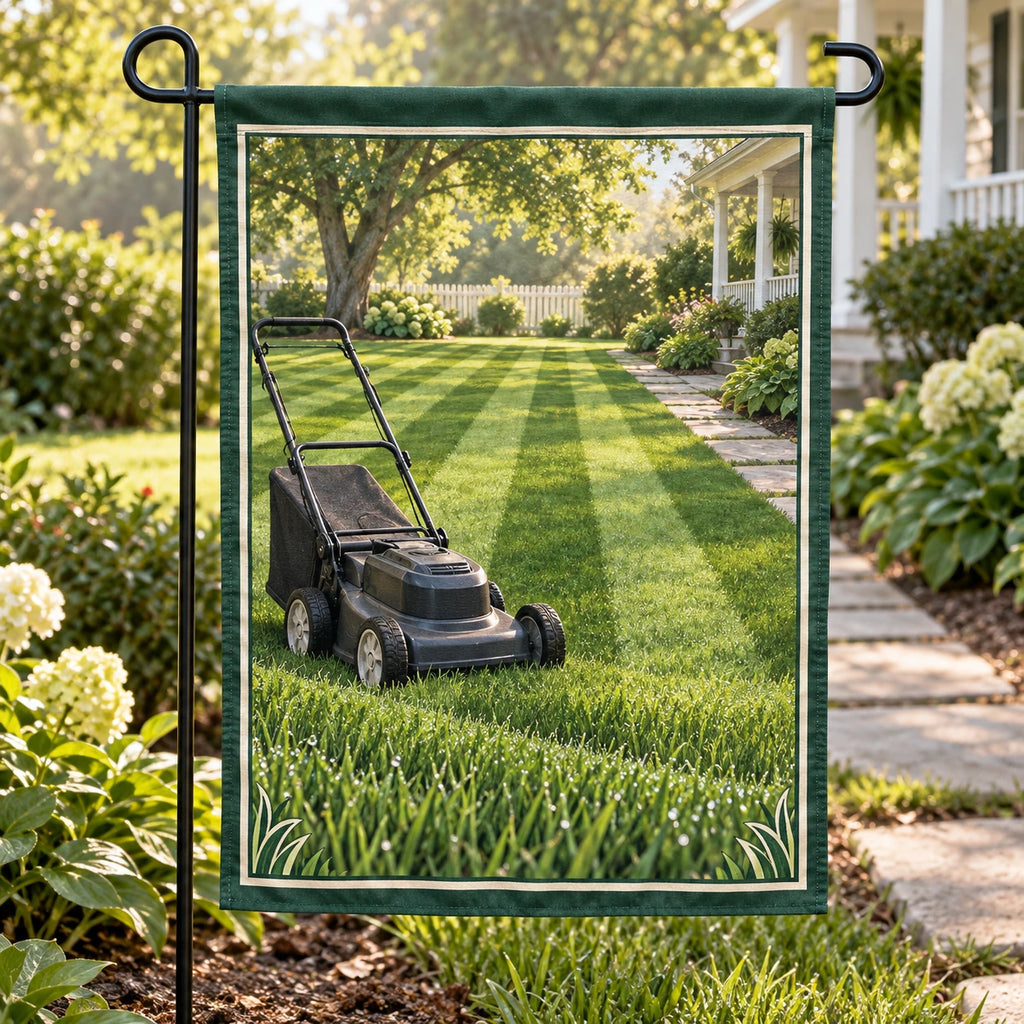 Lawn Striping Morning Yard Garden Flag with original printed optical 3D artwork