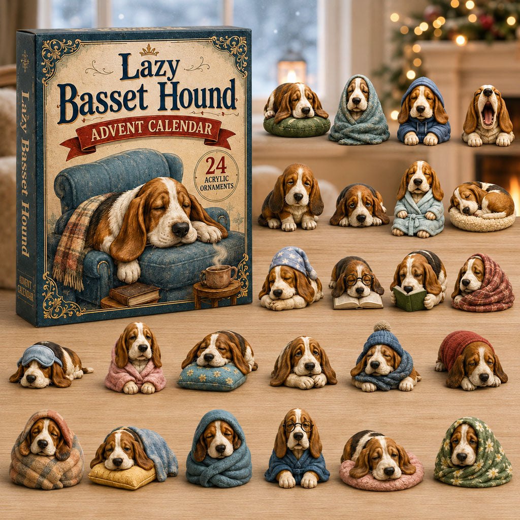 Lazy Basset Hound advent calendar