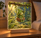 Leaf Sprite Acorn Swing Acrylic Night Light with printed leaf layers and suspended acorn-cap depth