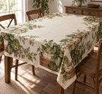 Lemon Balm Apothecary Drawer Tablecloth with printed dimensional artwork