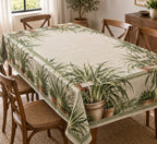 Lemongrass Garden Labels Tablecloth with printed dimensional artwork