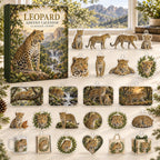 Leopard advent calendar box with 24 themed flat printed acrylic charms