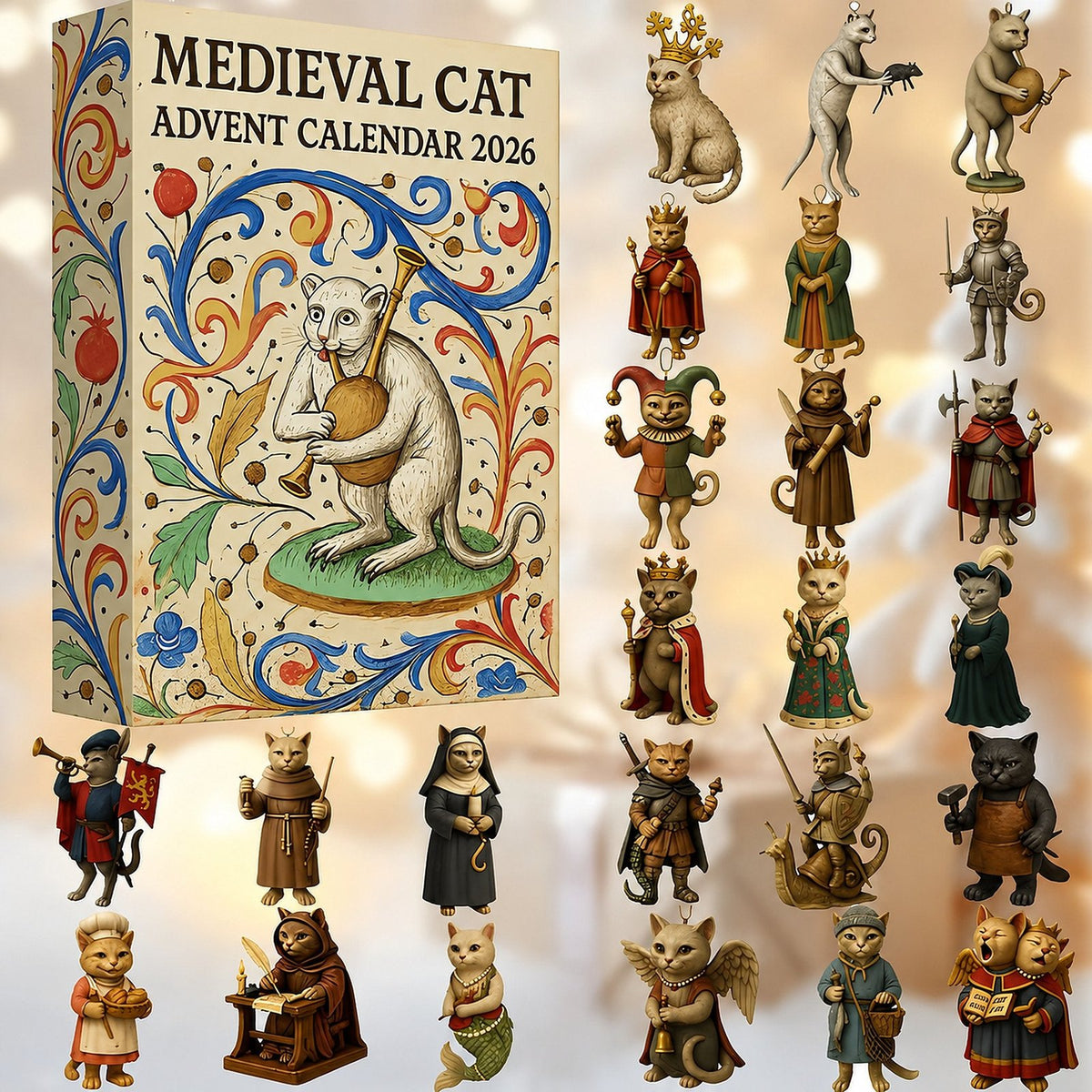 Limited Edition, Only 100 Sets Left! - Medieval Cat advent calendar