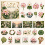 Lotus Flower advent calendar box with 24 printed acrylic botanical charms