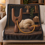 Lucet Cord Craft Fleece Throw Blanket with original printed optical 3D artwork