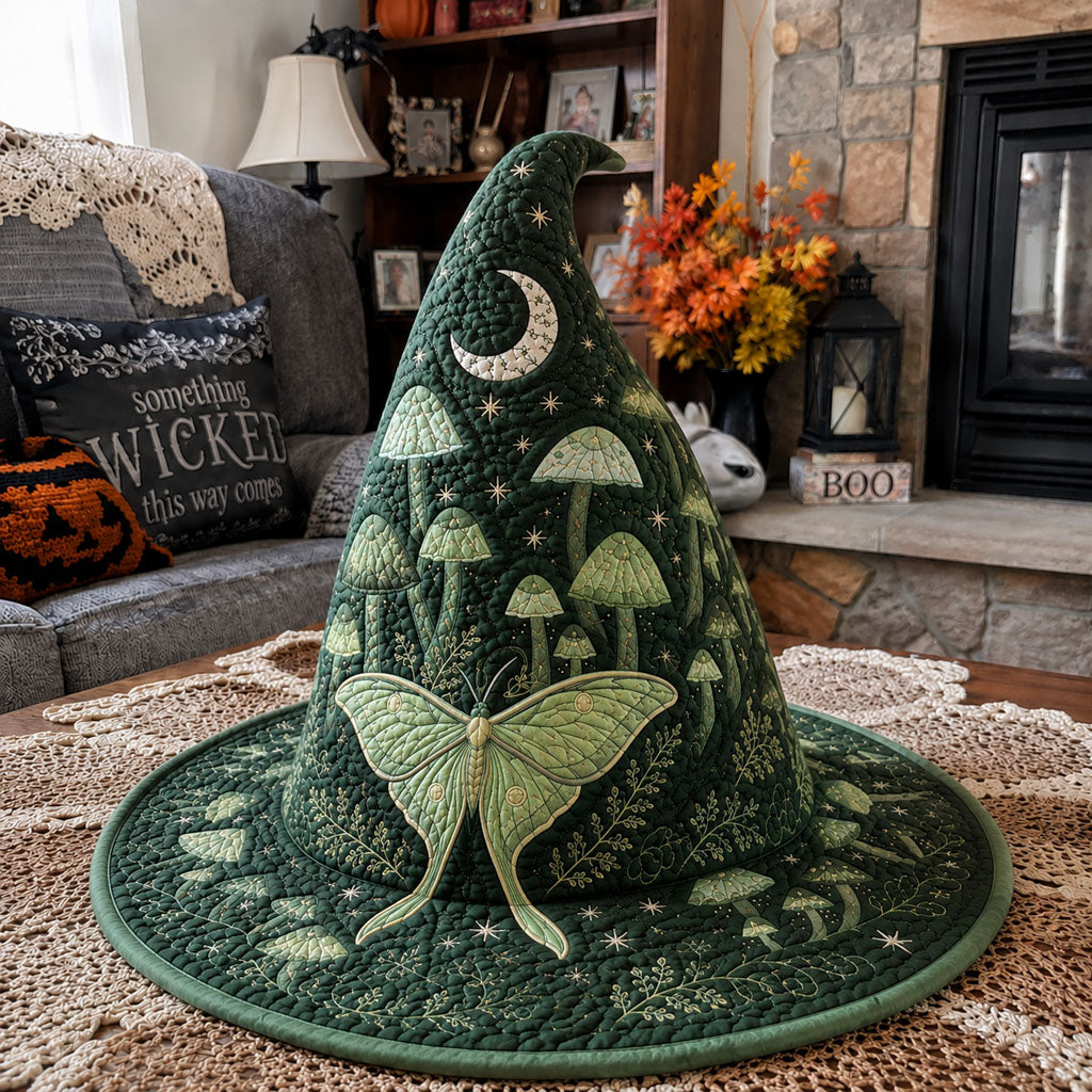 Luna Enchantment quilted witch hat, all-over print on cone and brim