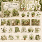 Maidenhair Fern advent calendar box with 24 botanical-themed printed acrylic charms