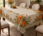 Marigold Butterfly Visitor Tablecloth with printed dimensional artwork