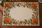Marigold Harvest Bouquet Placemat with printed dimensional artwork