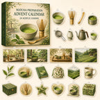 Matcha Preparation advent calendar box and24 beverage-themed printed acrylic charms