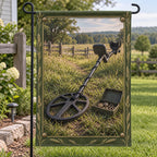 Metal Detecting Meadow Garden Flag with original printed optical 3D artwork