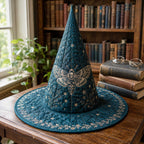 Midnight Spell quilted witch hat, all-over print on cone and brim