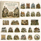 Miniature House Collecting advent calendar box and24 printed acrylic collectible charms