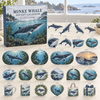 Minke Whale advent calendar box with 24 themed flat printed acrylic charms