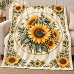 Sunflower Honeybee Fleece Throw Blanket - representative product view