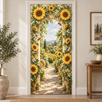 Sunflower Garden Arch 3D-Look Fabric Door Cover - representative product view