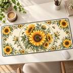 Sunflower Honeybee Desk Mat - Fabric and Rubber - representative product view