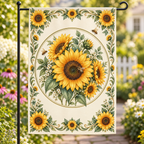 Sunflower Honeybee Double-Sided Garden Flag - representative product view