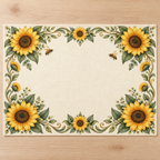 Sunflower Honeybee Linen Placemat - Single - representative product view