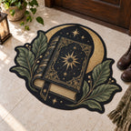 Gothic Grimoire Crest Custom Shape Mat with dimensional printed themed artwork; representative AI-generated mockup.