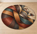 Patina Stitchfold Cascade Area Rug with dimensional printed themed artwork; representative AI-generated mockup.