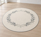 Silver Anniversary Olive Halo Area Rug with dimensional printed themed artwork; representative AI-generated mockup.