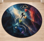 Prismatic Crux Constellation Area Rug with dimensional printed themed artwork; representative AI-generated mockup.