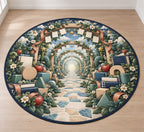 Inclusive Learning Sanctuary Area Rug with dimensional printed themed artwork; representative AI-generated mockup.