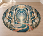 Occupational Therapy Renewal Area Rug with dimensional printed themed artwork; representative AI-generated mockup.