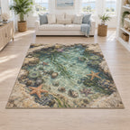 Tide Pool Creatures Area Rug with dimensional printed themed artwork; representative AI-generated mockup.